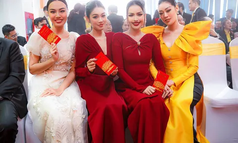 Hoa hậu Ngọc Châu diện váy đỏ thướt tha, tự tin đọ sắc bên Khánh Vân, Thảo Nhi và Thuỷ Tiên