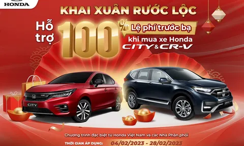 'Khai xuân rước lộc' - Nhận ưu đãi 100% lệ phí trước bạ khi mua Honda CR-V và Honda City