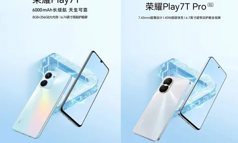 Honor Play 7T và 7T Pro ra mắt: Chip Dimensity 6020, camera chính 50MP, màn hình 90Hz