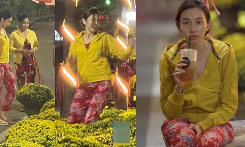 Hoa hậu Thùy Tiên hé lộ bí mật về hình ảnh mặc đồ bộ đi mua hoa Tết