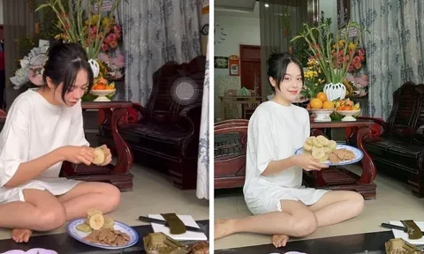 Hoa hậu Thanh Thủy mặc giản dị đón Tết ở quê nhà