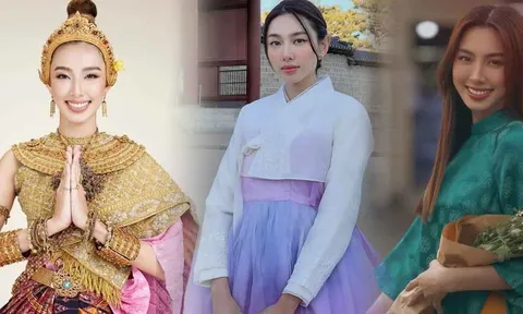 Đẹp bất chấp trong trang phục các dân tộc, Hoa hậu Thùy Tiên vẫn có lần gặp sự cố mất điểm thế này