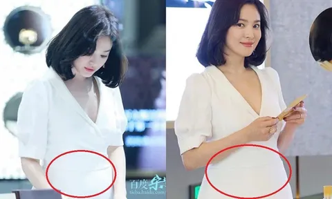 Ảnh chụp lén phơi bày thân hình thật của Song Hye Kyo, vòng 2 to bất thường: Chuyện gì thế này?