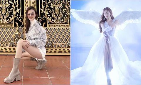 Phương Oanh chăm khoe chân dài nuột nà