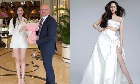 Video: Đỗ Thị Hà nhận hoa 8/3, đôi chân 'thẳng hơn kiếm' mới khiến dân tình phát sốt