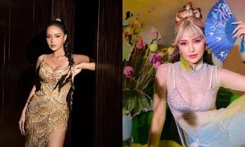 Ngọc Châu gây tranh cãi khi diện áo dài xuyên thấu