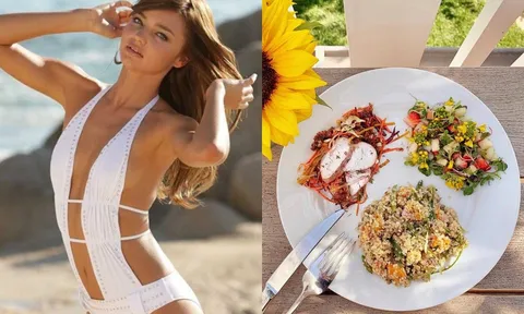 Để giảm cân hiệu quả và da dẻ hồng hào, bạn cứ học Miranda Kerr hay Kate Upton ăn salad mỗi ngày
