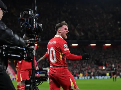 Phản ứng của Mac Allister khi ghi bàn vào lưới Real