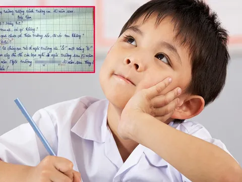 Học sinh tiểu học viết văn tả trường em 10 năm sau bị chấm 0 điểm, còn phải nộp bản kiểm điểm