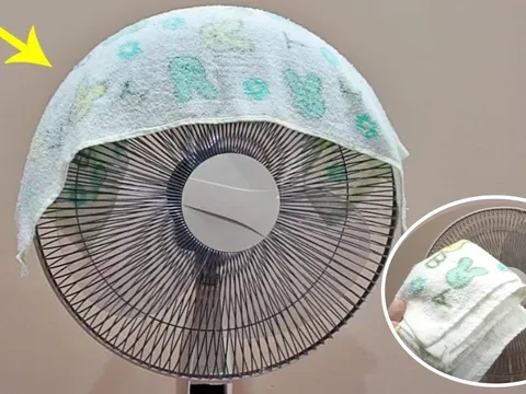 Đắp khăn lên quạt điện, mẹo hay không thể thiếu trong mùa hè
