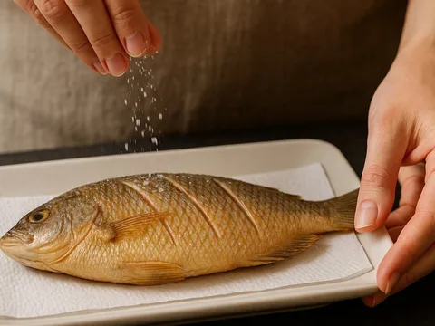 Rắc một nhúm thứ này khi rán cá, da giòn tan mà không bắn dầu