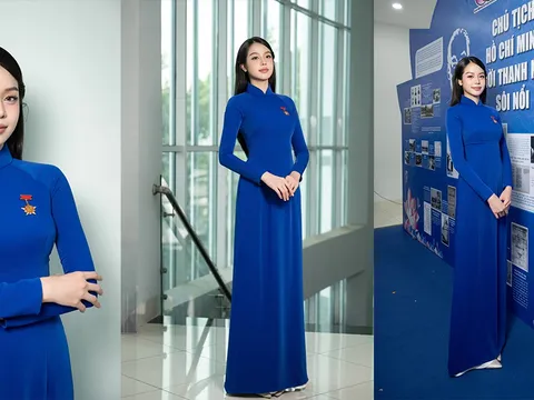 Hoa hậu Thanh Thuỷ vinh dự nhận Huy hiệu thanh niên tiên tiến làm theo lời Bác
