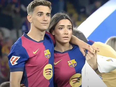 Gavi và bạn gái "chiếm sóng" trong ngày Barca nâng cúp vô địch La Liga