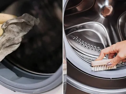 Gioăng cao su máy giặt bị mốc, dùng thứ này thoa lên bề mặt, bẩn mấy cũng sạch