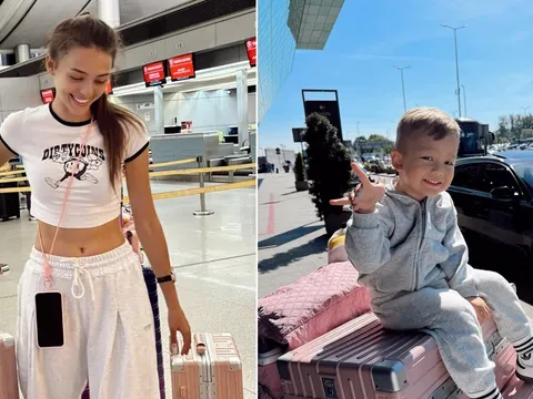 Bà xã Bùi Tiến Dũng, Dianka Zakhidova cùng con trai trở về Ukraine
