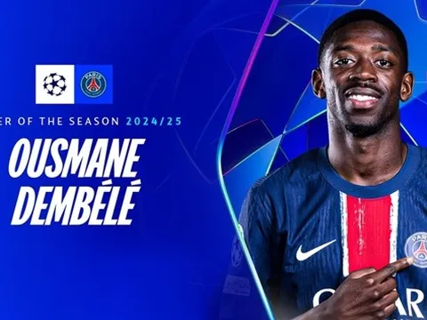 PSG vô địch, Dembele được UEFA trao danh hiệu xuất sắc nhất mùa
