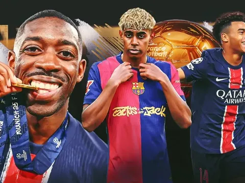 Xếp hạng 10 ứng viên Quả bóng vàng 2025: PSG thống trị; 2 sao Barca trong top 3