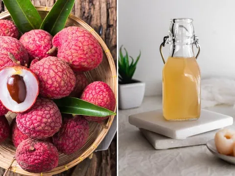 Vải vào mùa, học ngay cách giấm vải chỉ cần 3 nguyên liệu: Thành phẩm thơm ngon, làm 1 lần dùng cả năm