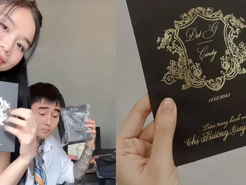 Cindy Lư hé lộ ý nghĩa thiệp cưới màu đen