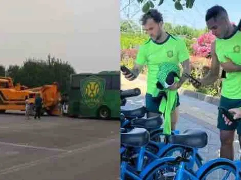 CLB Trung Quốc bị tịch thu xe bus vì nợ nần, cầu thủ phải đạp xe công cộng