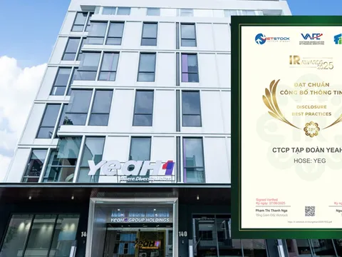 YeaH1 đạt danh hiệu “Doanh nghiệp đạt Chuẩn Công bố thông tin năm 2025” do IR Awards bình chọn