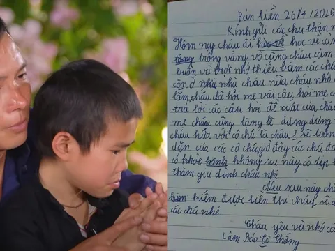 Xúc động bức thư đong đầy nước mắt của bé Thắng vùng cao gửi cho dàn cast “Gia đình Haha”