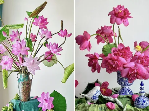 Mẹo cắm hoa sen nở căng, để cả tuần vẫn tươi rói, không bị rụng cánh
