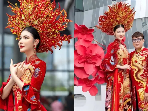Á hậu Lê Kim Khoẻ gấy ấn tượng tại show kick off Vietnam Heritage 2025 với áo dài phượng hoàng