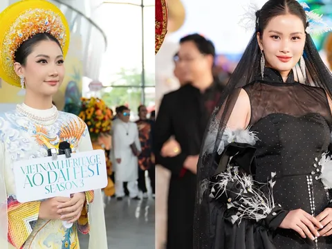 Hoa hậu Miss Cosmo Vietnam Phương Linh đọ sắc cùng dàn hậu tại Vietnam Heritage Áo dài Fest mùa 3