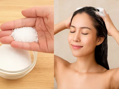Thêm muối vào nước gội đầu, 4 ngày tóc vẫn sạch bóng, hết gàu, giảm rụng bất ngờ