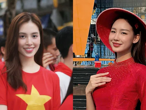 Hoa hậu Bảo Ngọc và Tiểu Vy vinh dự chuẩn bị tham gia diễu binh lịch sử tại Quảng trường Ba Đình
