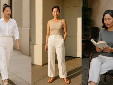 Phụ nữ 40+: Chỉ cần một chiếc quần trắng, phong cách sẽ thay đổi ngoạn mục
