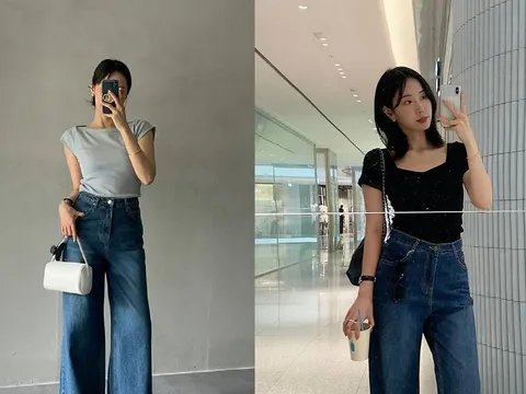 10 cách mix áo thụn và quần ống rộng sang xịn mịn đón Thu sang