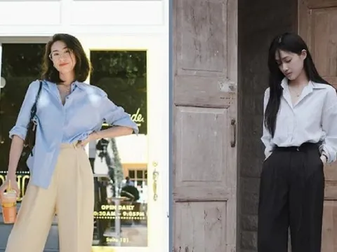 3 cách mix sơ mi với quần ống rộng được chị em mặc đẹp áp dụng thường xuyên