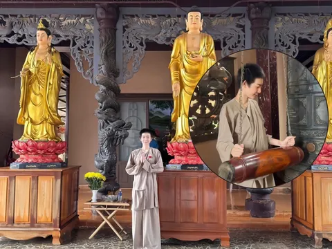 Mỹ nhân nhóm BB&BG một thời xây xôn xao với hình ảnh xuống tóc tại chùa