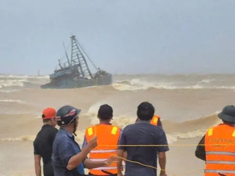 2 tàu gặp nạn khi vào bờ tránh bão Bualoi , 10 người còn mắc kẹt ngoài khơi