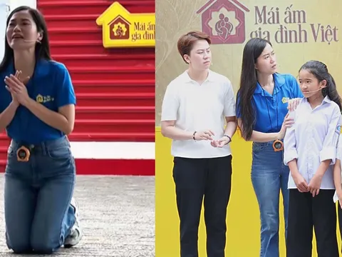 Xót xa bé gái lớp 7 mồ côi cha Lâm Vĩ Dạ quỳ gối kêu gọi quyên góp