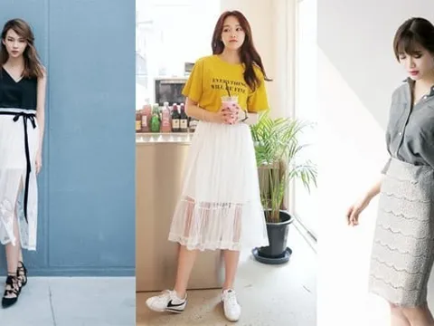 Chân váy ren mang đến diện mạo nữ tính và quyến rũ cho nàng bánh bèo
