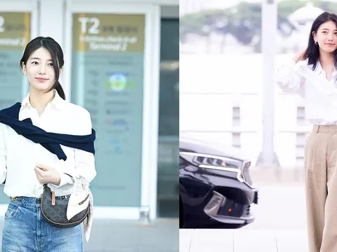 Suzy ăn diện đơn giản nhưng vẫn tạo nên hình ảnh đầy cuốn hút, sang chảnh