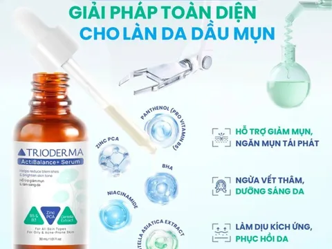 Hướng dẫn sử dụng serum giảm mụn và hỗ trợ làm sáng da Trioderma ActiBalance+ Serum chuẩn y khoa