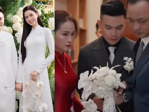Giây phút xúc động khi bố Hoa hậu Đỗ Thị Hà dắt tay chàng rể “thiếu gia”
