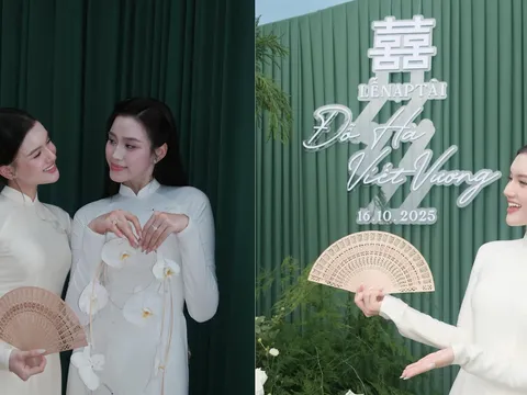 Phù dâu Hoàng Tú Quỳnh: Bóng hồng thầm lặng bên Đỗ Thị Hà trong ngày hạnh phúc