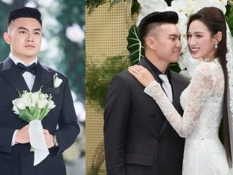 Chồng Đỗ Thị Hà diện ba bộ suit phong cách “quý ông thượng lưu”' trong ngày cưới