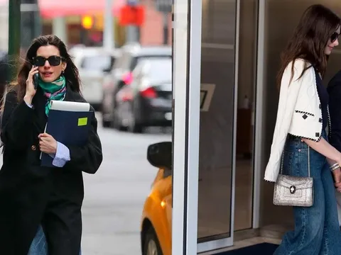 Học lỏm một vài công thức mặc đẹp ngày lạnh của Anne Hathaway