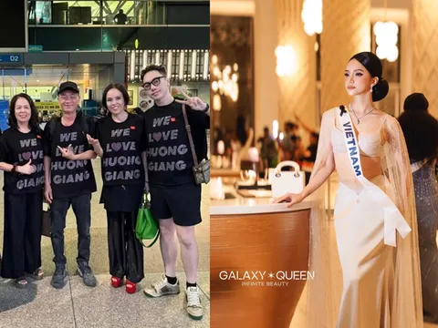 Gia đình Hương Giang chính thức lên đường sang Thái Lan ủng hộ cô tại Miss Universe 2025