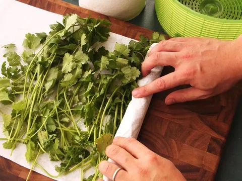 Rau mùi mua về đừng cất ngay vào tủ lạnh, làm cách này rau để cả tuần vẫn tươi ngon