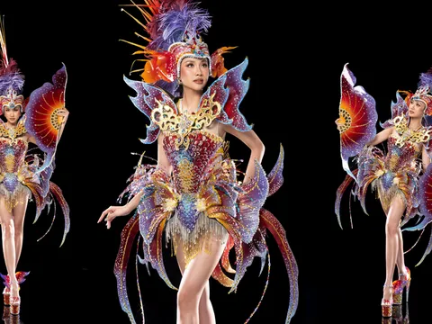 Hoa hậu Phương Linh ra mắt trang phục Carnival lấy cảm hứng từ “Cá chép hóa rồng”