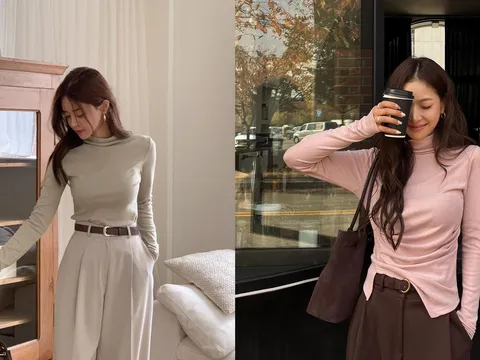 Áo thun dài tay và quần mùa đông chính là gợi ý hoàn hảo cho những ngày không quá lạnh