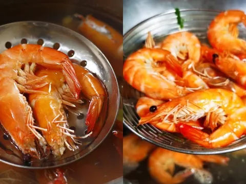 Luộc tôm thêm thứ này, thịt tôm thơm ngọt, lên màu đỏ au