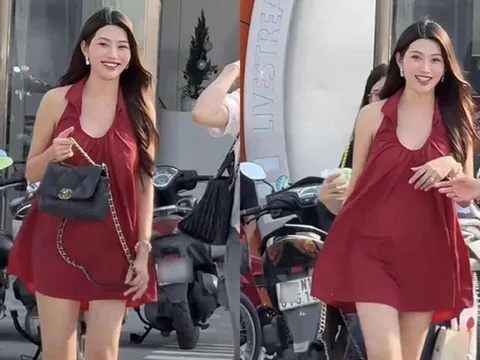 Á hậu Quỳnh Châu bầu bí vẫn đẹp rạng rỡ bất chấp camera thường